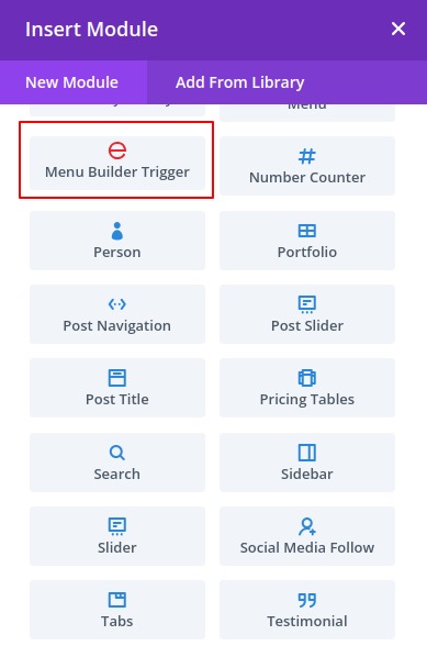 divi menu builder trigger module 1